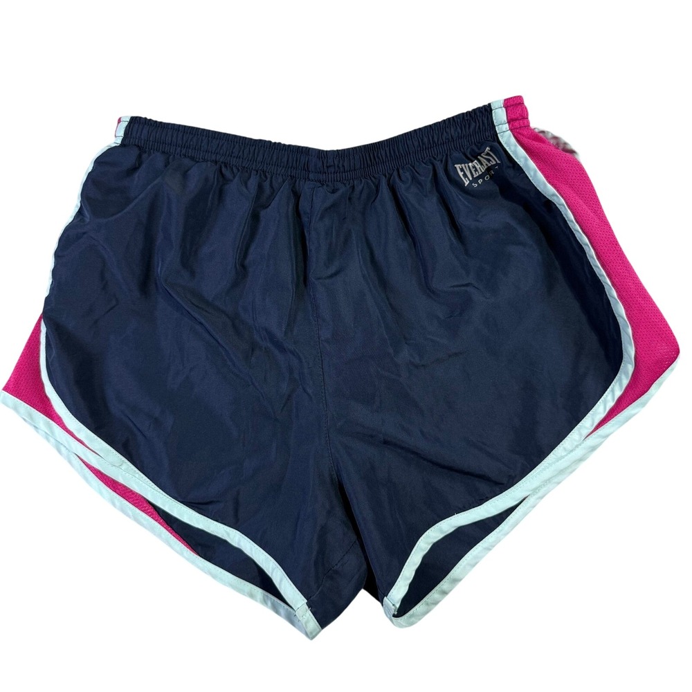 Everlast Sport Womens Navy Blue Pink Mesh Running Shorts Size Medium Athletic